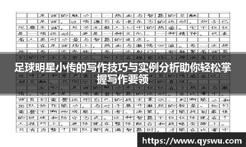 足球明星小传的写作技巧与实例分析助你轻松掌握写作要领